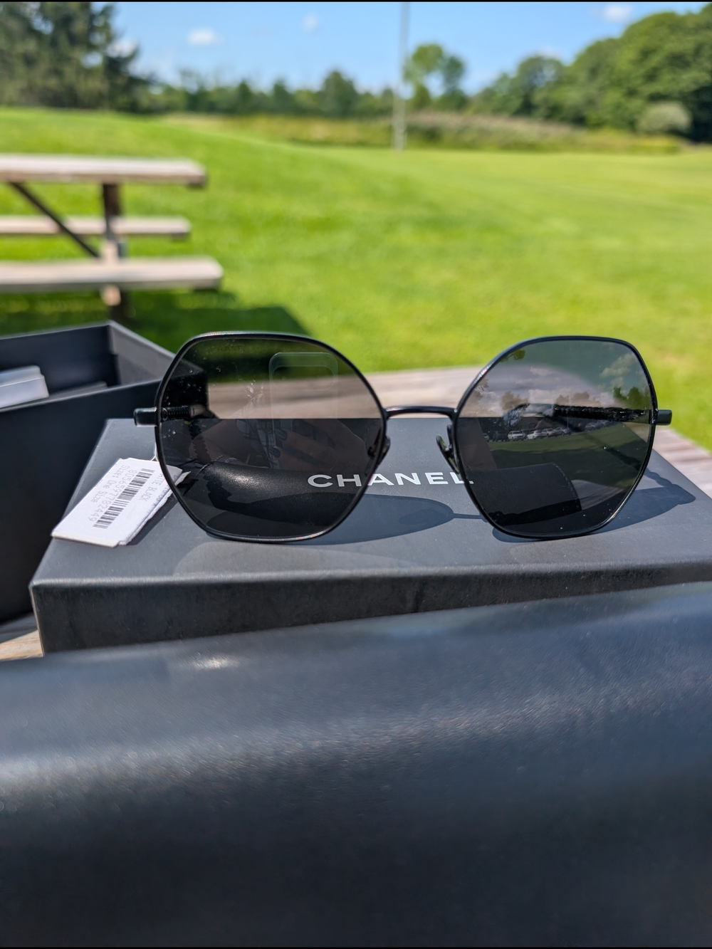 Chanel Black Hexagon Oversized Sunglasses - Picture 2 of 14